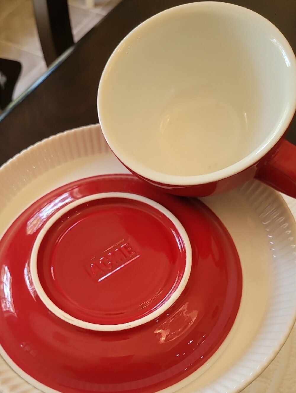 Brooks Brothers Red Fleece Cup with Saucer Set - Picture 4 of 5